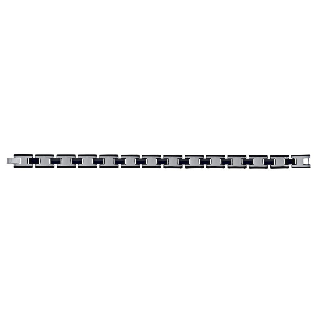 Tungsten Black Rose Tone Mens Polished Fancy Bracelet 12mm 8.5 Inch Link Bracelet for Men