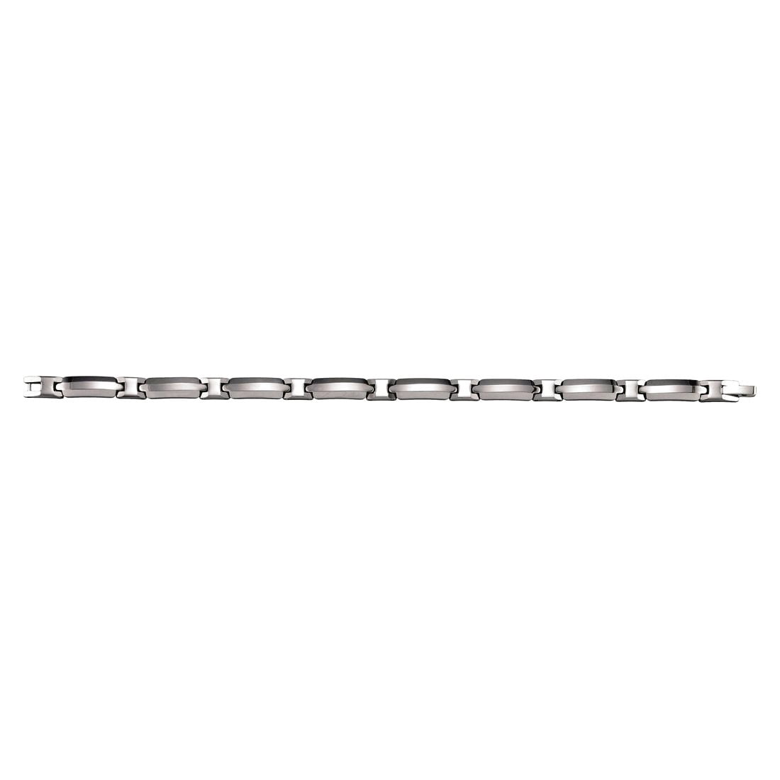 Tungsten Black Tone Mens Polished Link Bracelet 5mm 8.5 Inch Link Bracelet for Men