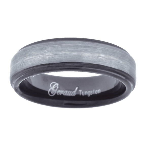 Tungsten Black & White Brushed Center Mens Comfort-fit 4mm Size-9.5 Bridal Anniversary Engagement Wedding Band