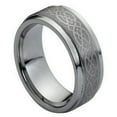 thumbnail image 1 of Tungsten Brushed Celtic Pattern Center 9MM Stepped Edge Ring Size 15, 1 of 3