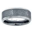 thumbnail image 1 of Tungsten Brushed Center Laser Engraved Celtic Knot Step Edge Mens Comfort-fit 8mm Size 11 Wedding An Ring for Men, 1 of 2