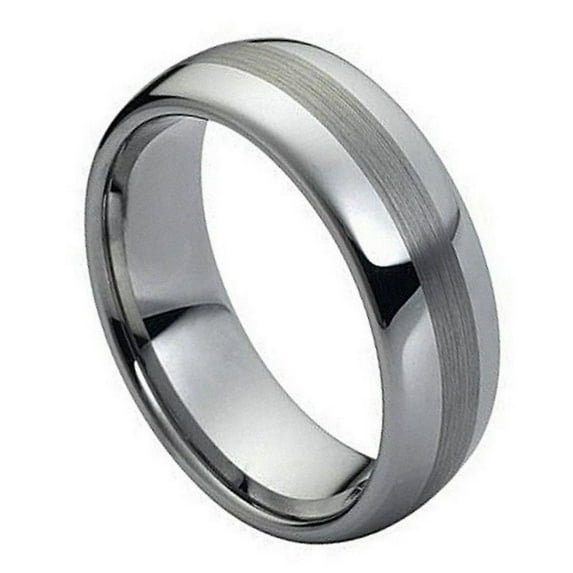 Tungsten Brushed Center With Shiny Sides Ring Size 12.5