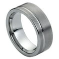 thumbnail image 1 of Tungsten Brushed Surface Shiny Off-Center Grooved Line Ring Size 9.5, 1 of 3