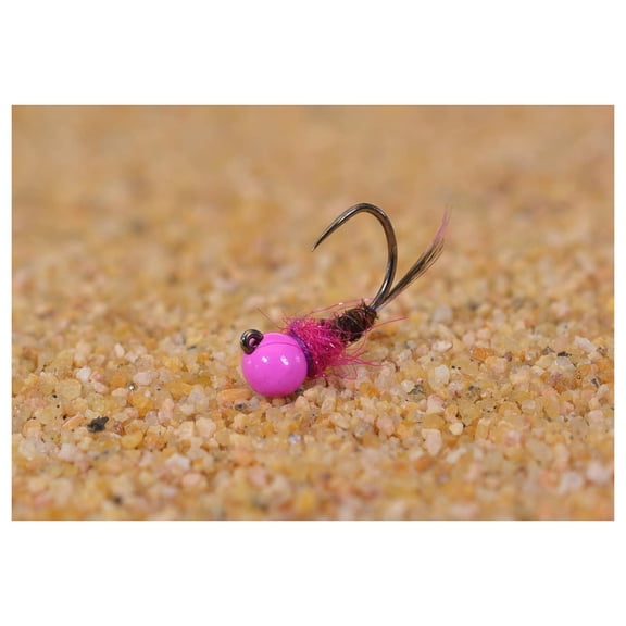 Tungsten Bubble Gum Frenchie Jig Head Fly - Euro Nymph Tied on Hanak - 6ct Pack