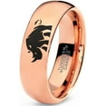 thumbnail image 1 of Tungsten Bulky Rhino Rhinoceros Band Ring 7mm Men Women Comfort Fit 18k Rose Gold Dome Polished, 1 of 4