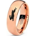 thumbnail image 1 of Tungsten Bunny Rabbit Running Hare Band Ring 7mm Men Women Comfort Fit 18k Rose Gold Dome Polished, 1 of 4