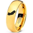 thumbnail image 1 of Tungsten California The Golden State Band Ring 7mm Men Women Comfort Fit 18k Yellow Gold Dome Polished, 1 of 4
