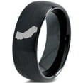 thumbnail image 1 of Tungsten California The Golden State Band Ring 8mm Men Women Comfort Fit Black Dome Brushed Polished, 1 of 4