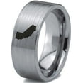thumbnail image 1 of Tungsten California The Golden State Band Ring 8mm Men Women Comfort Fit Gray Flat Cut Brushed Polished, 1 of 4