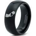 thumbnail image 1 of Tungsten California The Golden State Heart Band Ring 8mm Men Women Comfort Fit Black Dome Polished, 1 of 4