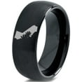 thumbnail image 1 of Tungsten California The Golden State Palm Trees Band Ring 8mm Men Women Comfort Fit Black Dome Brushed Polished, 1 of 4