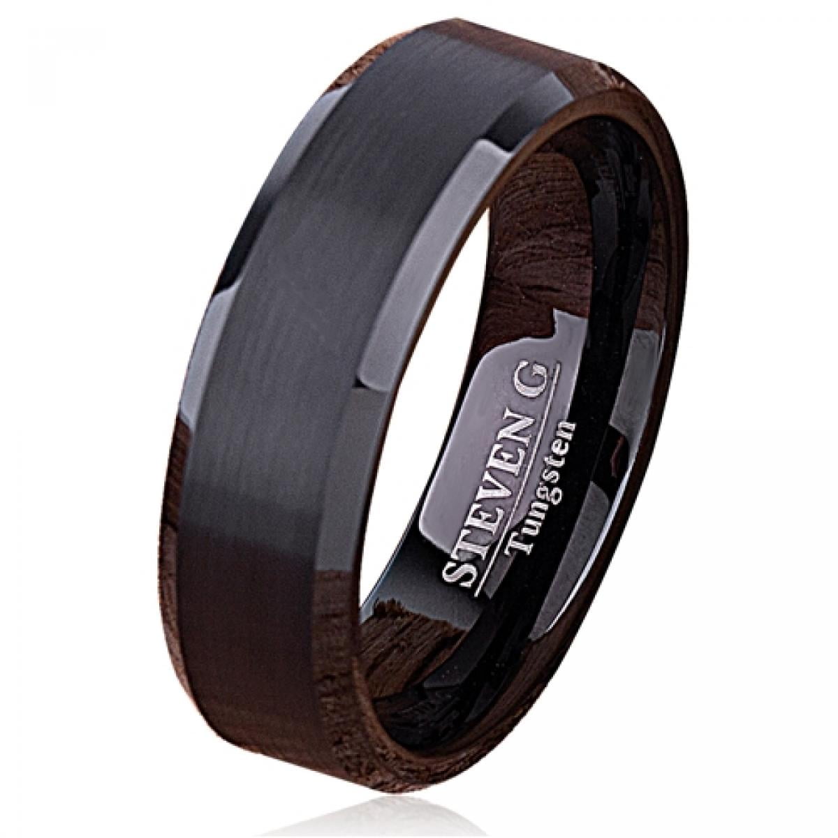 Tungsten Carbide 7Mm Wide With Black Ip Plating Ring