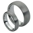 thumbnail image 1 of Tungsten Carbide 8MM/6MM For Him & Her Domed Brushed Finish Wedding Band Ring Set, 1 of 4