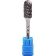 Tungsten Carbide Burr Cylinder Shape SC-5 with Radius End Double Cut Rotary Burr File 1/2 Cutter Dia X 1Cutter Length with 1/4 shank, by LU&MN