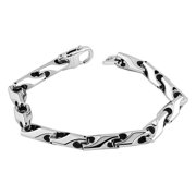 Tungsten Carbide Chain Link Rocker Bracelet Cybergoth Biker