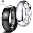 thumbnail image 1 of Tioneer Tungsten Carbide Classic Polished Plain Dome Wedding Band Promise Ring Promise Me Engraved 8mm, 1 of 4