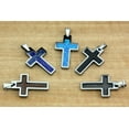 thumbnail image 1 of Tungsten Carbide Cross Multiple Inlay Styles and Chain Lengths For Adults and Teens, 1 of 5