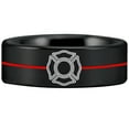 thumbnail image 1 of Tungsten Carbide Firefighter Red Line Ring, 1 of 3