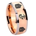 thumbnail image 1 of Tungsten Carbide Marines Sergeant 8mm Shinny Rose Gold Two Tone Dome Men Ring, 1 of 1