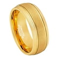 thumbnail image 1 of Jewelry Avalanche Tungsten Carbide Mens Gold Wedding Band, Sandstone Finish Center, Engagement Ring for Him 8mm, 1 of 4