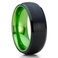 thumbnail image 1 of Tungsten Carbide Ring,Black Wedding Ring,Green Wedding Ring,Unique Tungsten Ring,Engagement Ring,Green Tungsten Ring,Comfort Fit, 1 of 4
