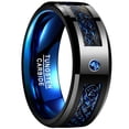 thumbnail image 1 of Tungsten Carbide Ring with Black Dragon Pattern for Unisex, 1 of 3