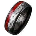 thumbnail image 1 of Tungsten Carbide Rings for Men Wedding Bands for Him 8mm Black Clockwork Gears & Red Wire, 1 of 5