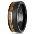thumbnail image 1 of Tungsten Carbide Rings for Men Wedding Bands for Him 8mm Black Whiskey Barrel, 1 of 5