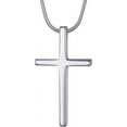 thumbnail image 1 of Tungsten Carbide Simple Cross Necklace for Men Women, Unisex Pendant with Stainless Steel Snake Chain, 1 of 5