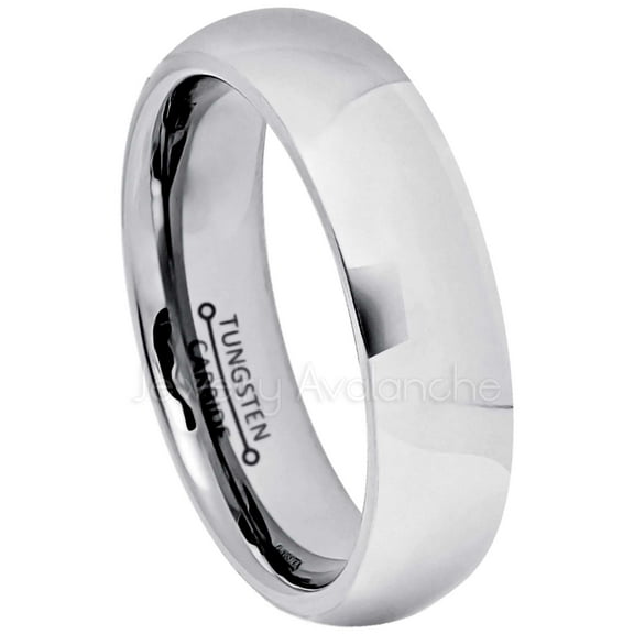 Jewelry Avalanche Tungsten Carbide Mens Womens Wedding Band, Comfort Fit Polished Classic Dome Anniversary Ring 5.5mm