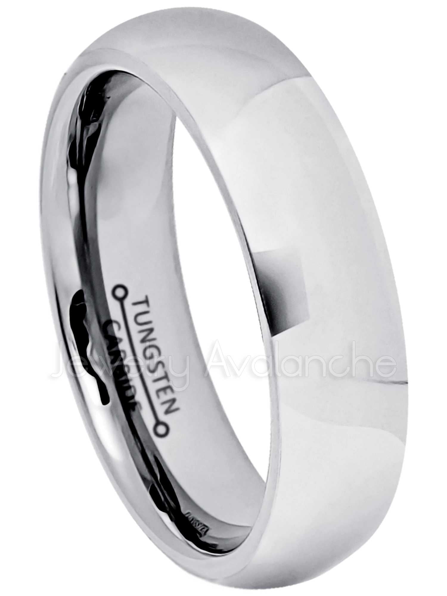Tungsten Carbide Womens Wedding Band - Comfort Fit Polished Finish Tungsten Carbide Womens Wedding Band - Comfort Fit Polished Finish