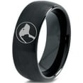 thumbnail image 1 of Tungsten Cat Dog Pet Lover Yin Yang Band Ring 8mm Men Women Comfort Fit Black Dome Brushed Polished, 1 of 4