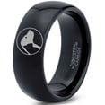 thumbnail image 1 of Tungsten Cat Dog Pet Lover Yin Yang Band Ring 8mm Men Women Comfort Fit Black Dome Polished, 1 of 4