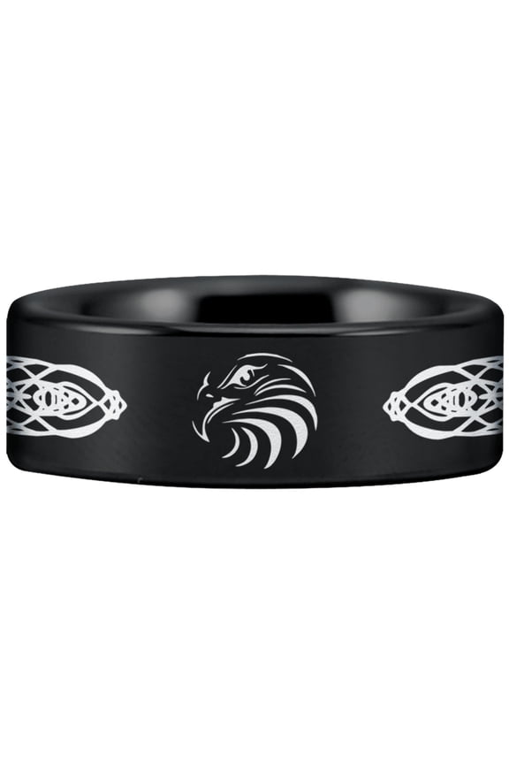 Tungsten Celtic Eagle Ring