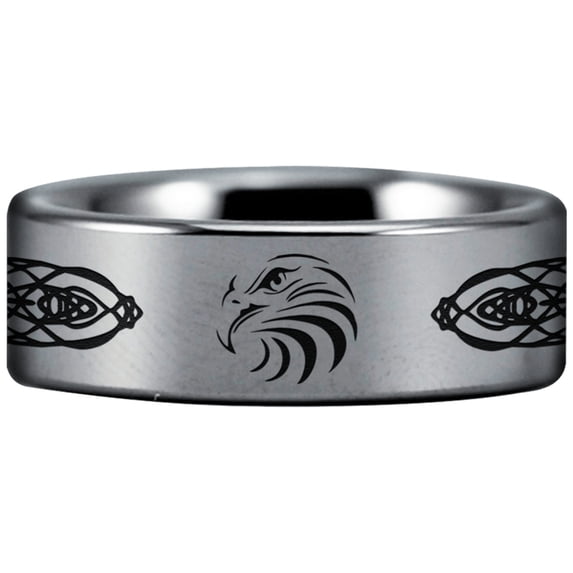 Tungsten Celtic Eagle Ring