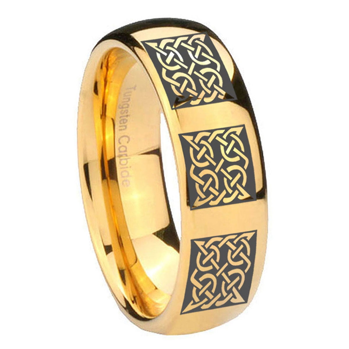 Titanium Dome Profile Ring with Celtic Knot Round Detail main image 0