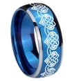 thumbnail image 1 of Tungsten Celtic Knot Heart 8mm Shinny Blue Two Tone Dome Polished Edges Men Ring, 1 of 1
