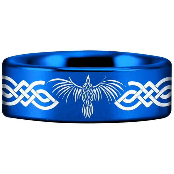Tungsten Celtic Raven Ring