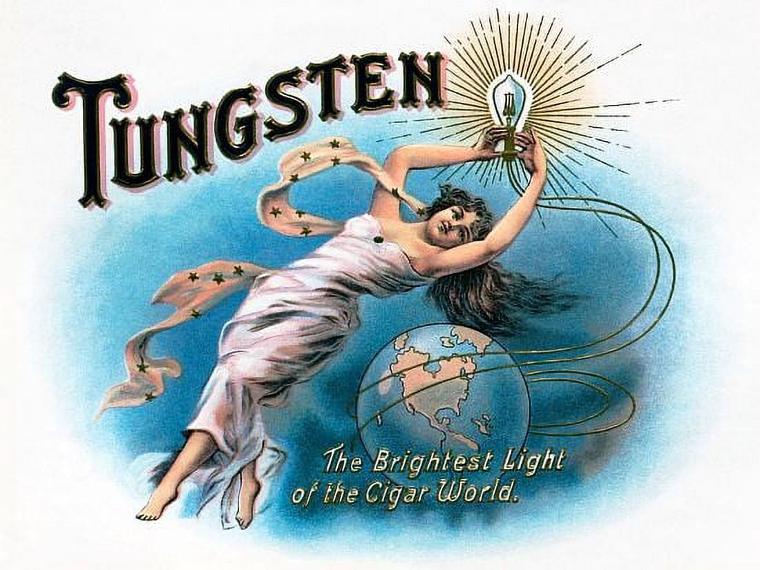Tungsten Cigar label Canvas Art - (18 x 24)