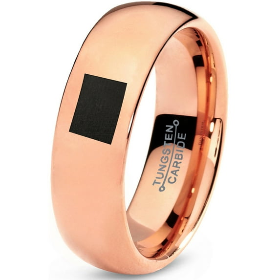 Tungsten Colorado The Centennial State Band Ring 7mm Men Women Comfort Fit 18k Rose Gold Dome Polished