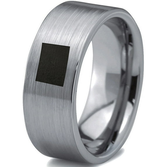 Tungsten Colorado The Centennial State Band Ring 8mm Men Women Comfort Fit Gray Flat Cut Brushed Polished