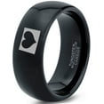 thumbnail image 1 of Tungsten Colorado The Centennial State Heart Band Ring 8mm Men Women Comfort Fit Black Dome Polished, 1 of 4