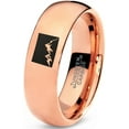 thumbnail image 1 of Tungsten Colorado The Centennial State Mountains Band Ring 7mm Men Women Comfort Fit 18k Rose Gold Dome Polished, 1 of 4