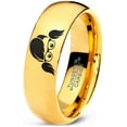 thumbnail image 1 of Tungsten Cool Girl Nerd Glasses Geek Hair Game Band Ring 7mm Men Women Comfort Fit 18k Yellow Gold Dome Polished, 1 of 4