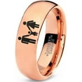 thumbnail image 1 of Tungsten Couple Family Child Holding Hands Band Ring 7mm Men Women Comfort Fit 18k Rose Gold Dome Polished, 1 of 4