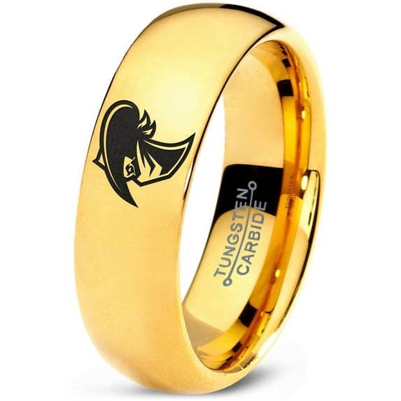 Tungsten Cowboy Cowboys Bandit Banditry Band Ring 7mm Men Women Comfort Fit 18k Yellow Gold Dome Polished
