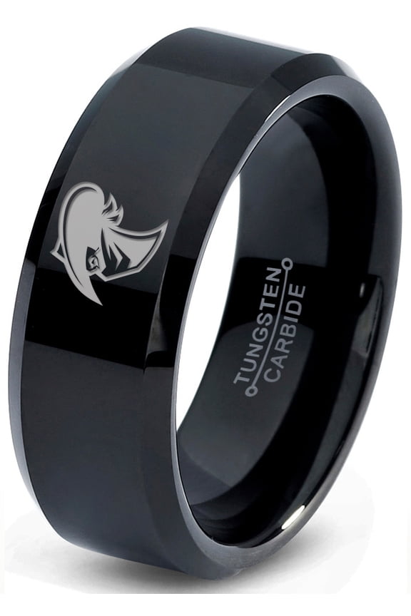 Tungsten Cowboy Cowboys Bandit Banditry Band Ring 8mm Men Women Comfort Fit Black Beveled Edge Polished