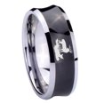 thumbnail image 1 of Tungsten Deer Hunting 8mm Brushed Black Polished Concave Men Ring, 1 of 2