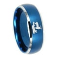 thumbnail image 1 of Tungsten Deer Hunting 8mm Brushed Blue Two Tone Dome Polished Edges Men Ring, 1 of 2