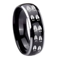 thumbnail image 1 of Tungsten Deer Tracks 8mm Glossy Black 2 Tone Dome Polished Edges Men Ring, 1 of 2